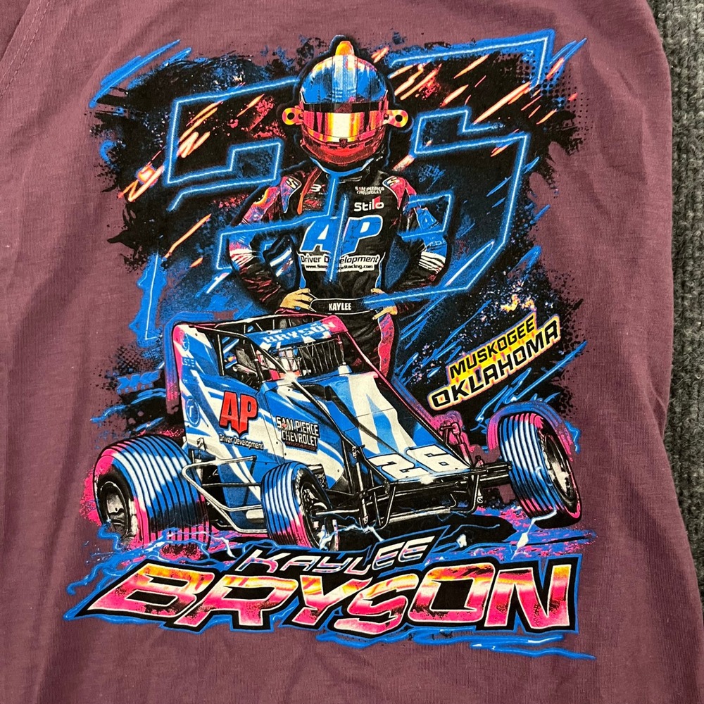 Next Level Tank Top Womens Size S Purple Kaylee Bryson Racing Graphic Athletic